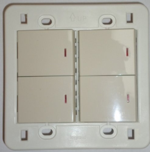 Выключатель с подсветкой без рамки Legrand Anam Zunis 4-кл. бежевый картинка